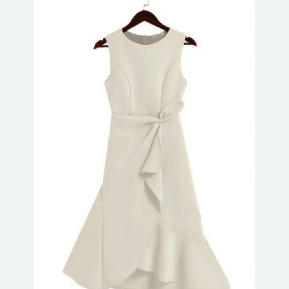 Made With Love Chic Asymmetrical White Dress